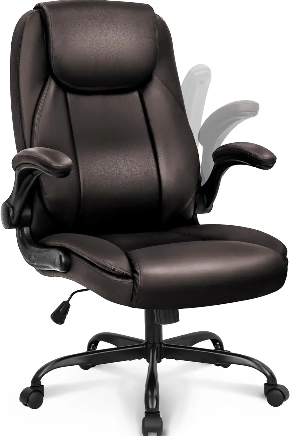 

Ergonomic office chair made of PU leather, executive chair with soft cushion and adjustable armrest height