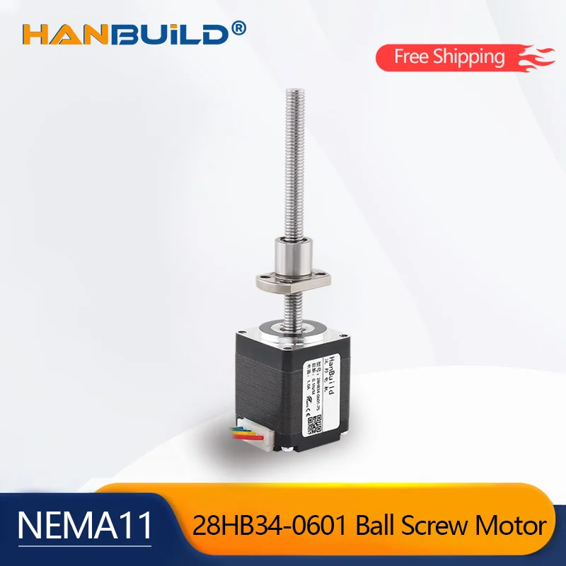 28 ball screw stepper motor  1.0A 0.1N.M linear 28HB34-SFU0601 L100-300MM nema11 stepper motor for 3D printer accessories