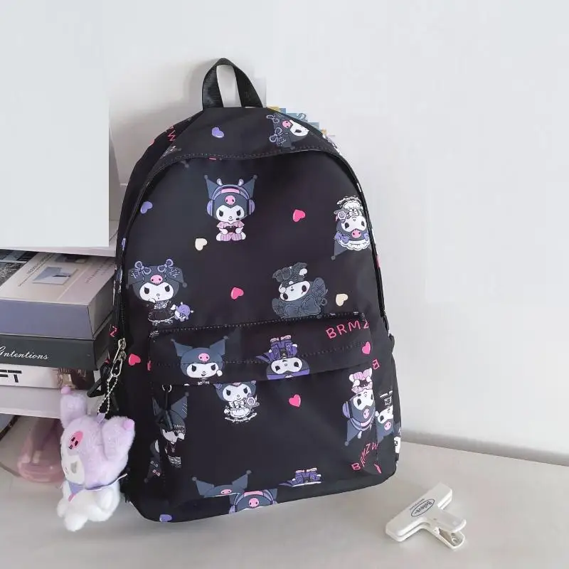 

Sanrio Kuromi школьная сумка с героями мультфильмов, японская универсальная водонепроницаемая дорожная сумка с полным принтом Kawaii, большая вместительная грязеотталкивающая дорожная сумка