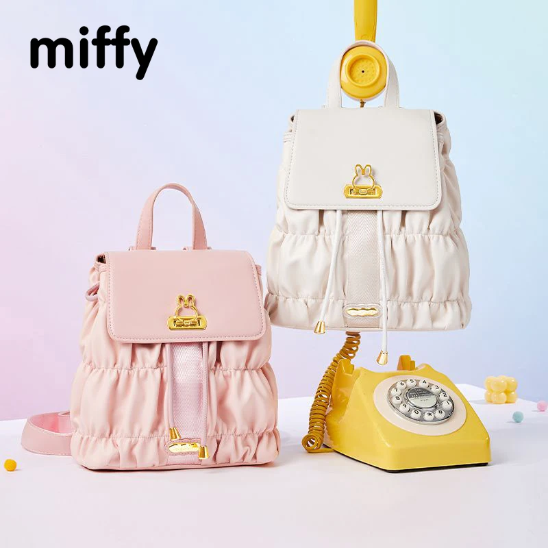 Kawaii Miffy Bag Double Shoulder Bag New Student Sweet Niche Travel Backpack Going Out Storage Bag Christmas Gift