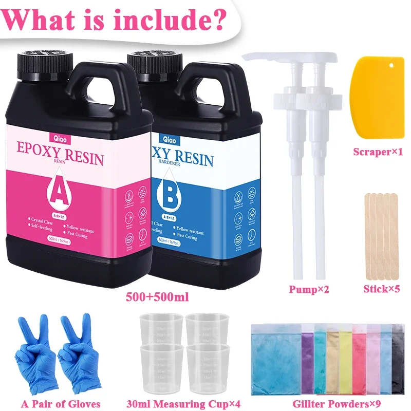 

Профессиональный набор эпоксидной смолы - быстросохнущая, термостойкая эпоксидная смола для создания кристально прозрачных изделий, столешниц и украшений.