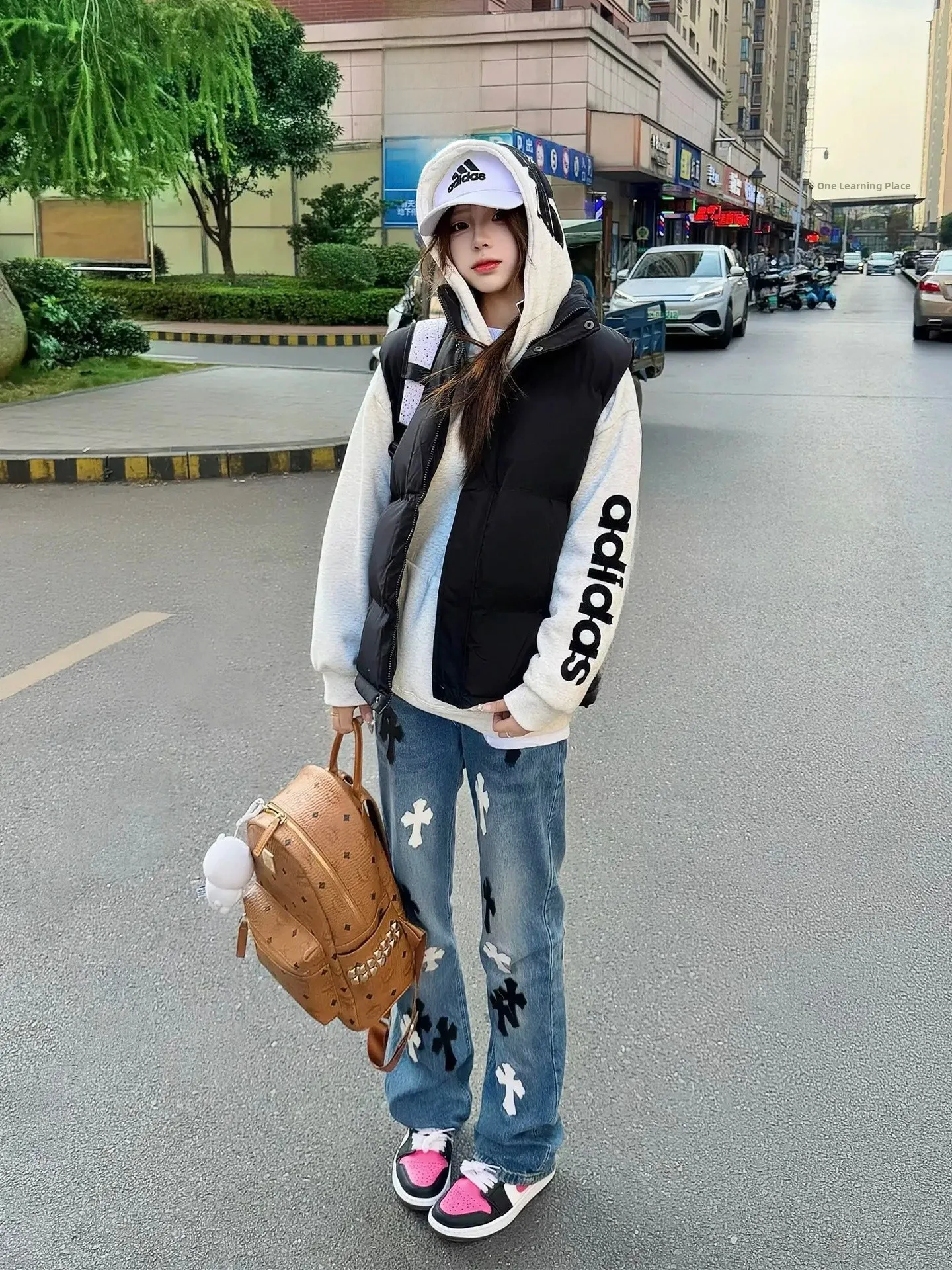 

Warm Thiened Cotton Vest Men's Autumn Winter Stand Collar Jaet Youth Faion Layered Wear High Street Sle Zipper Closure