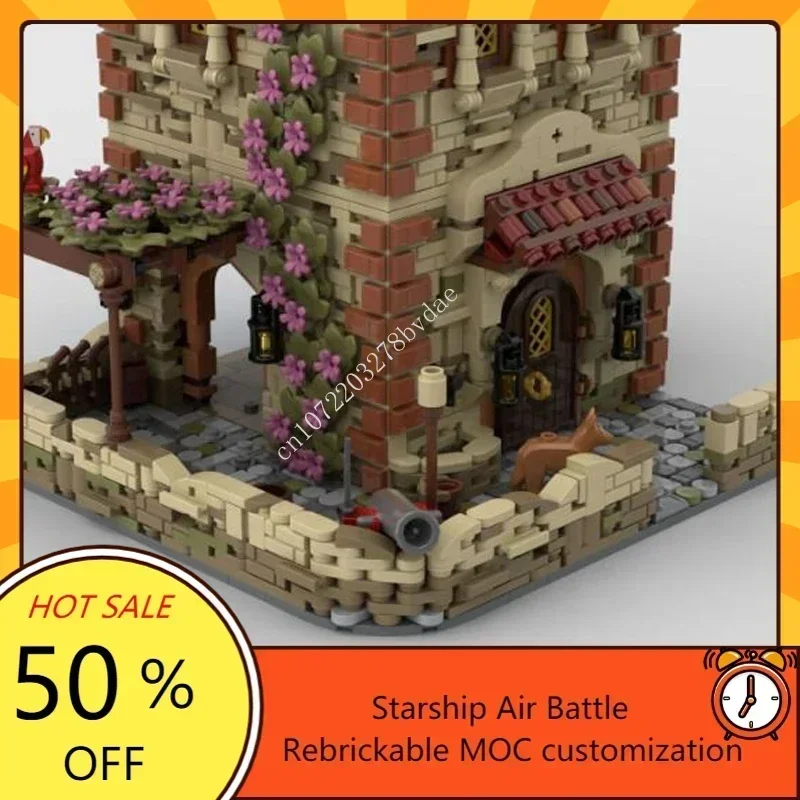 Serie Pirata, Sabre Island Creative, 2704 Piezas, MOC Medieval, Bloques de Construcción de Modelos UCS, Ladrillos Técnicos, Juguetes de Ensamblaje DIY, Regalos para Niños