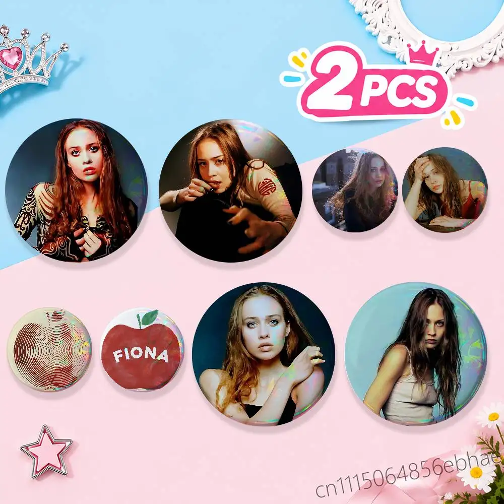 FOR Fiona Apple 2Pcs Round Badge Set Button Brooch Pin, Anime Game Fans Collectible Decor & Birthday Gift
