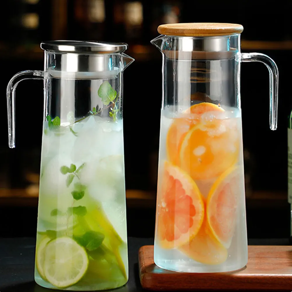 

Cold Water Pitcher Clear Jug Large Capacity Acrylic Stainless Steel Beverage Can Spout Juice Travel Fridge Kitchen Home Office