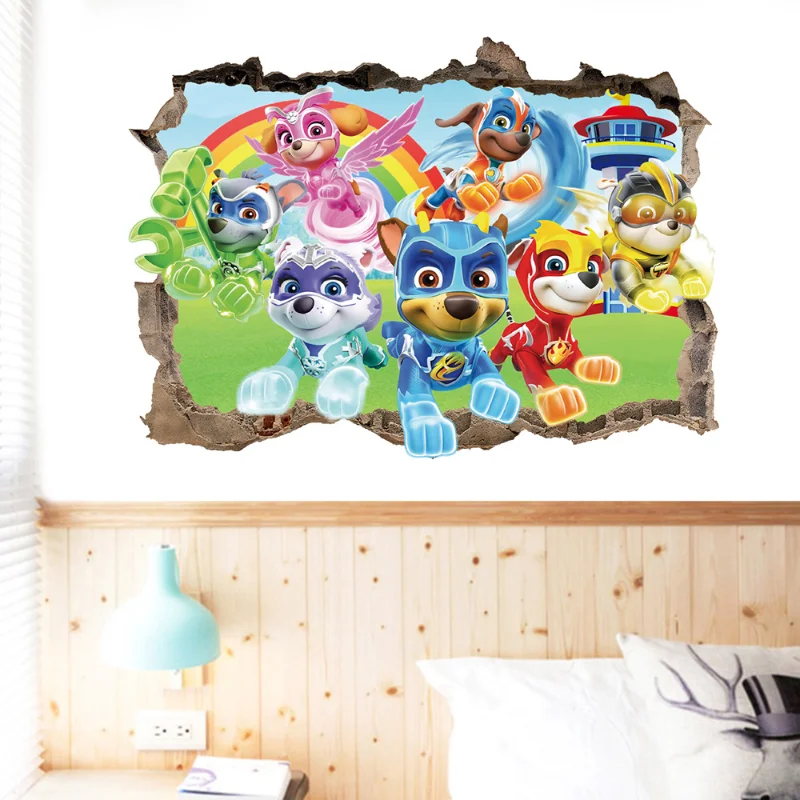 Autocollants Muraux Paw Patrol pour la Décoration de la Maison, Style Anime, Skye Chase, Graffiti Décoré, Cadeau d\'Anniversaire pour Garçon et Fille