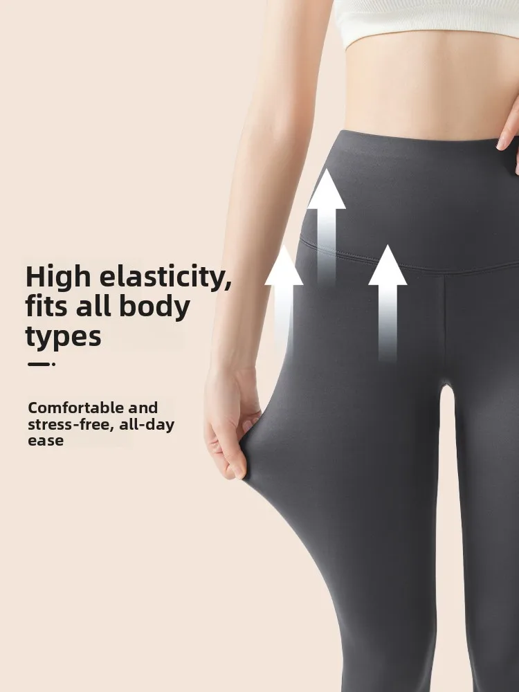 High-Waisted Thiened Fce Yoga Pants Women's Autumn Winter arkskin Pants Warm Base Layer Pants Outdoor Wear Fitn Tro...