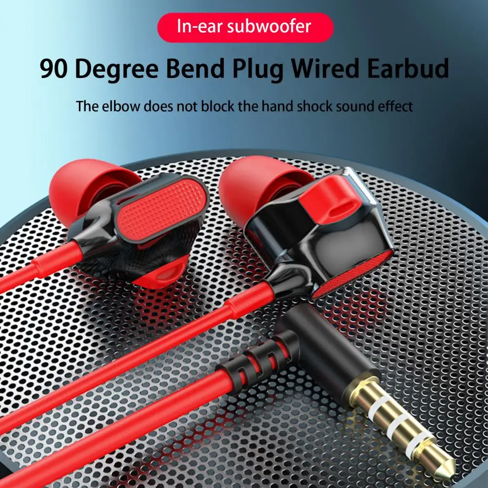 Wired Earbud Stereo Surround Wired Earphone High Clarity Calls Playing Games Wired Headset 90° Bend Plug Wired Headset