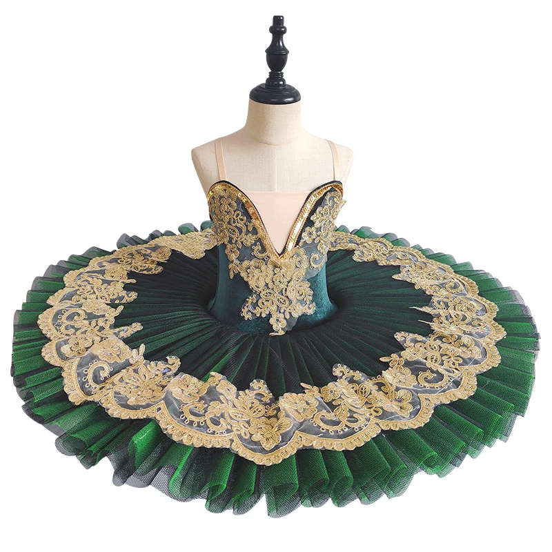 Robe de ballet haut de gamme pour filles, robe de spectacle de danse professionnelle pour enfants, robe tutu sans bretelles à variation Bluebird.