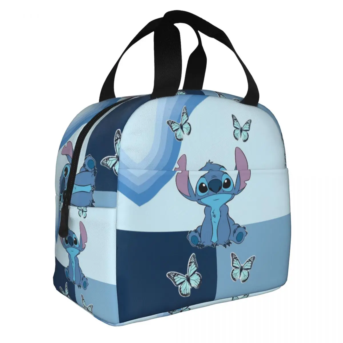 Lilo Stitch Cartoon Butterfly Insulated Lunch Bag Portable Lunch Container Thermal Bag Lunch Box Tote Office Travel Food Handbag