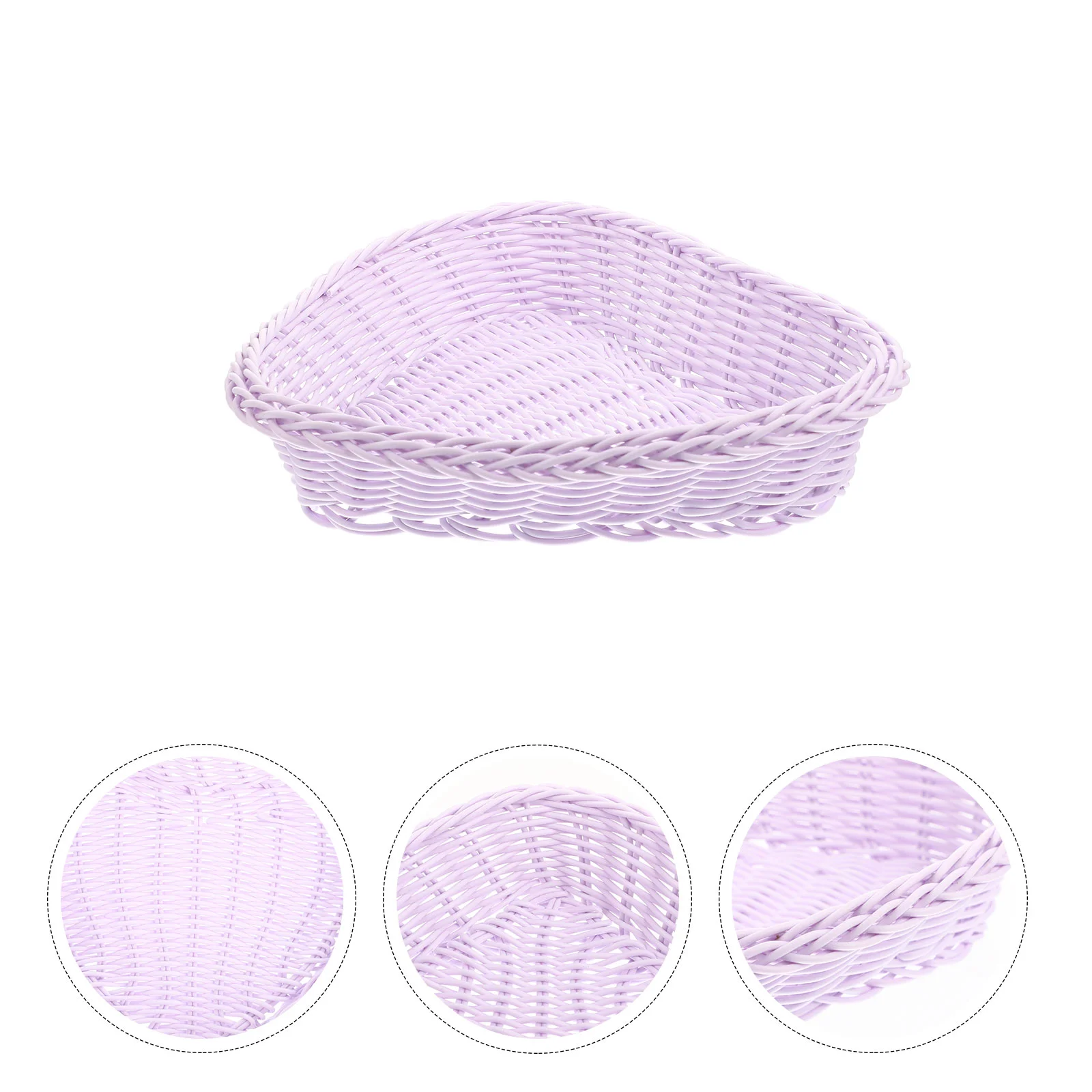 Love Rattan Basket Sturdy and Durable Heart Shape Design Snack Holder Storage Imitation Woven Pp Sundries Food Shop Decor