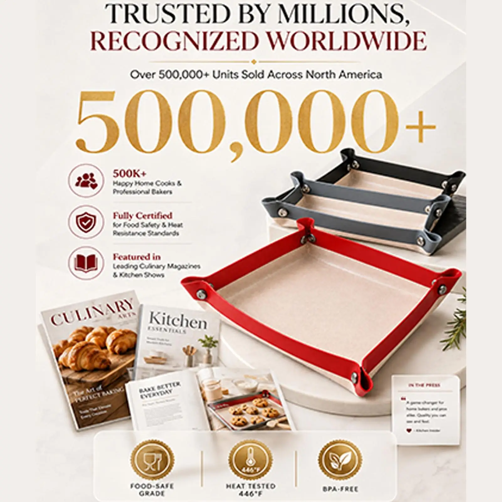 Silicone Fiber Baking Mat With Buckle Reusable Corners S nap Together To Form Leakproof & Non Stick Baking Tray Oven Liner