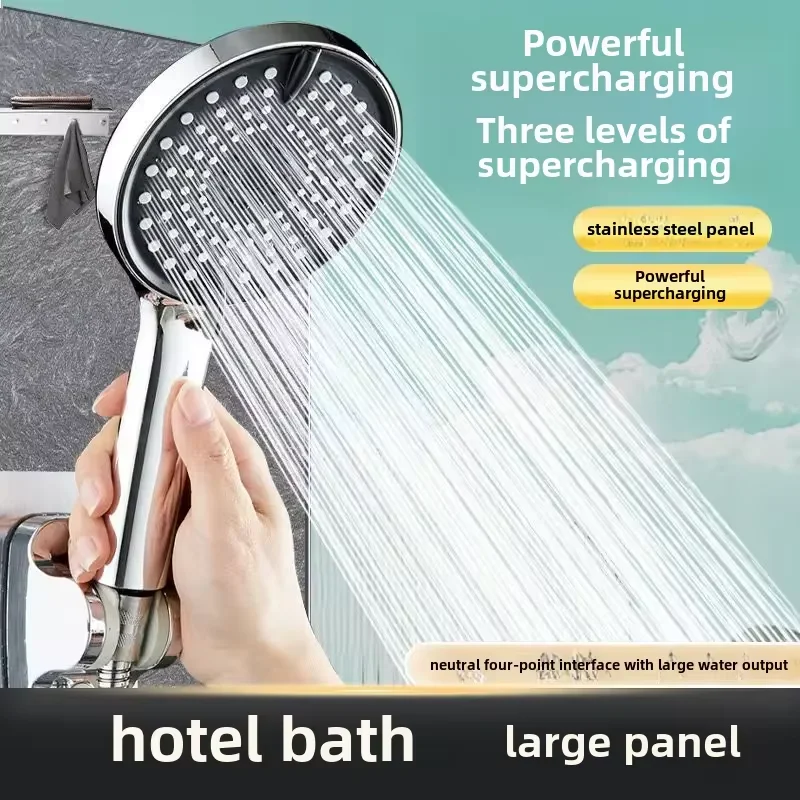 3 Modes Handheld Shower Head with Hose High Pressure Water Spa Massage Shower Large Panel Rainfall Spray Bathroom Accessories