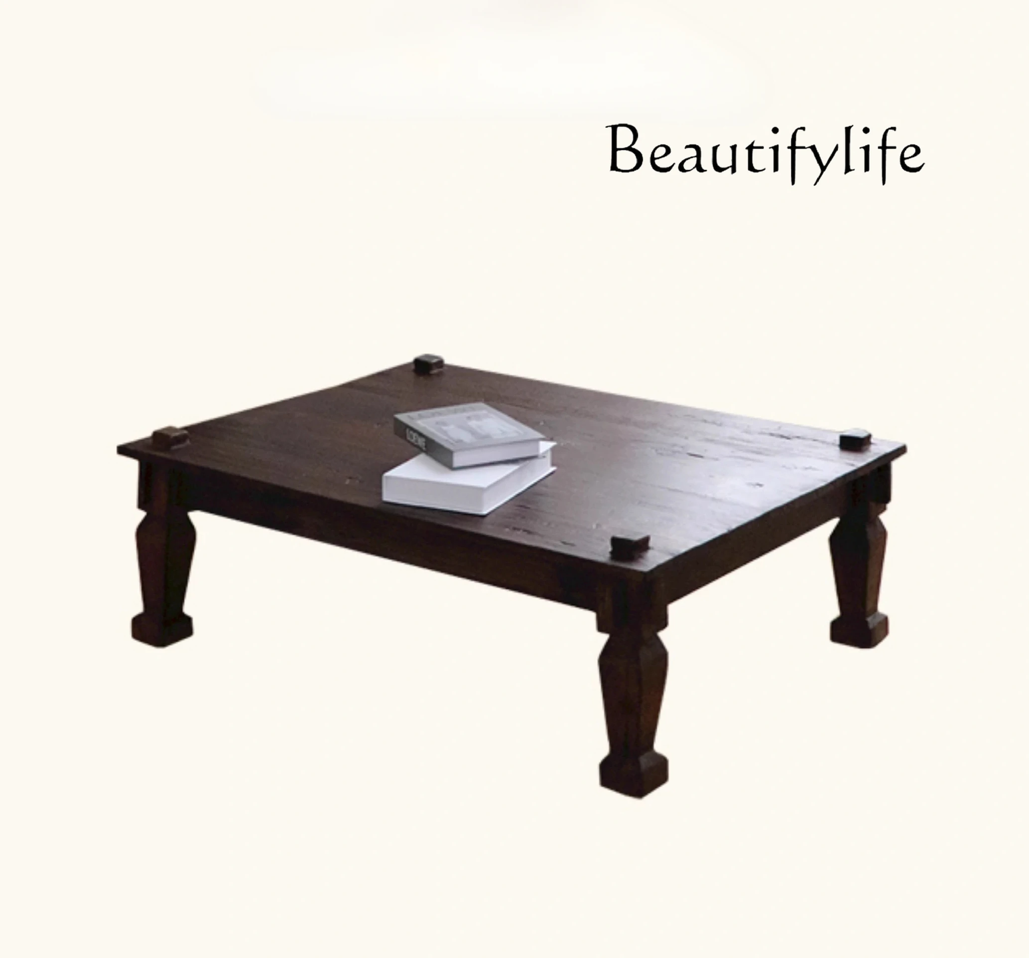 

coffee table Chinese and ancient tea table B & B living room retro solid wood square tatami floor table