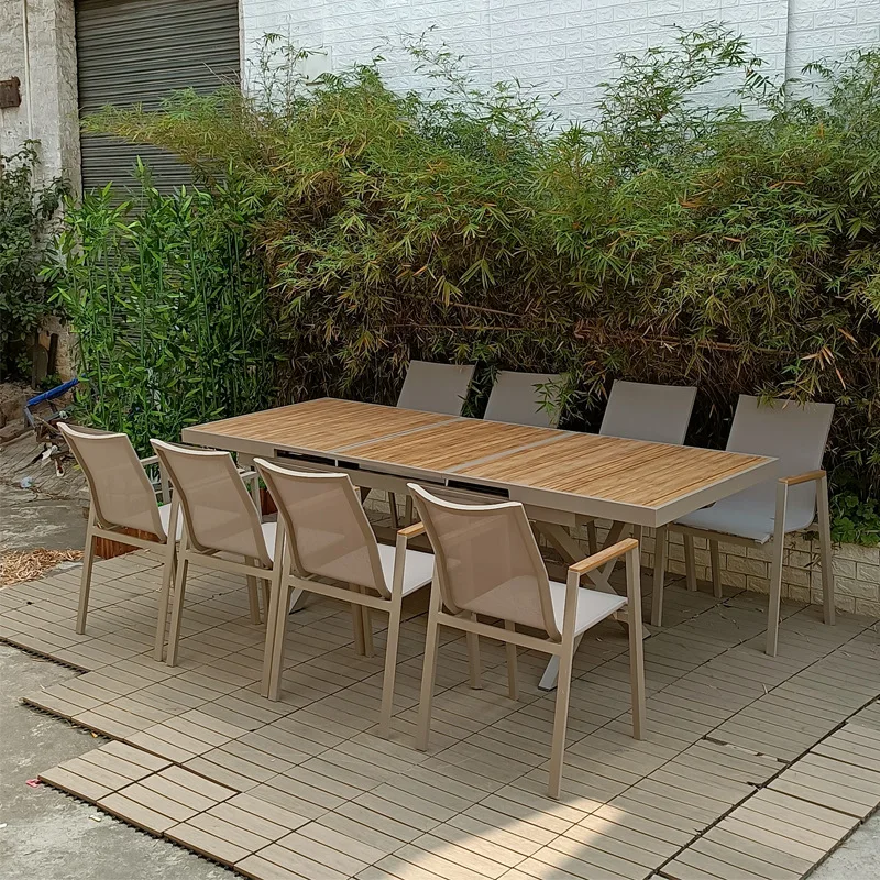 Wholesale Outdoor Casual Table and Chairs Patio Stretching Table Alfresco Coffee Outdoor Dining Table