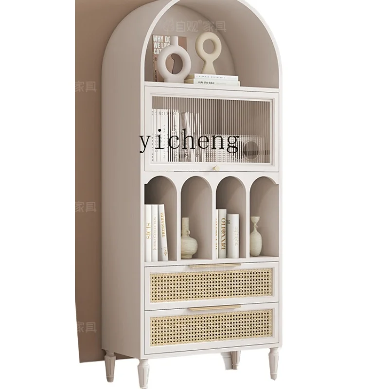 

ZF Floor Wine Cabinet Storage Cabinet Integrated Hallway Sideboard Cabinet Multi-Functional Storage Rack Rattan Furniture