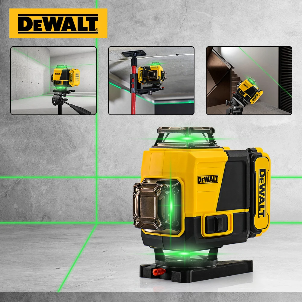 Dewalt Tools 12/16 Lines Laser Level 360° Self-Leveling Horizontal And Vertical Cross Line Laser Level Super Powerful Green Beam