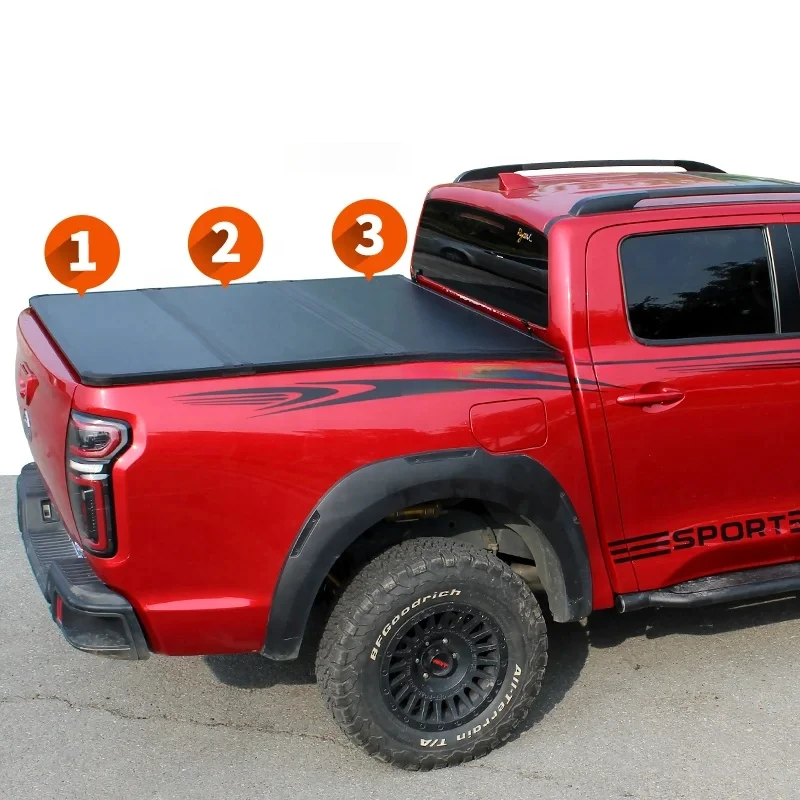 

Heavy Duty Pickup Truck Tonneau Cover Tri-Fold Roll-up Bed Cover Fit For Poer F150 Ranger T9
