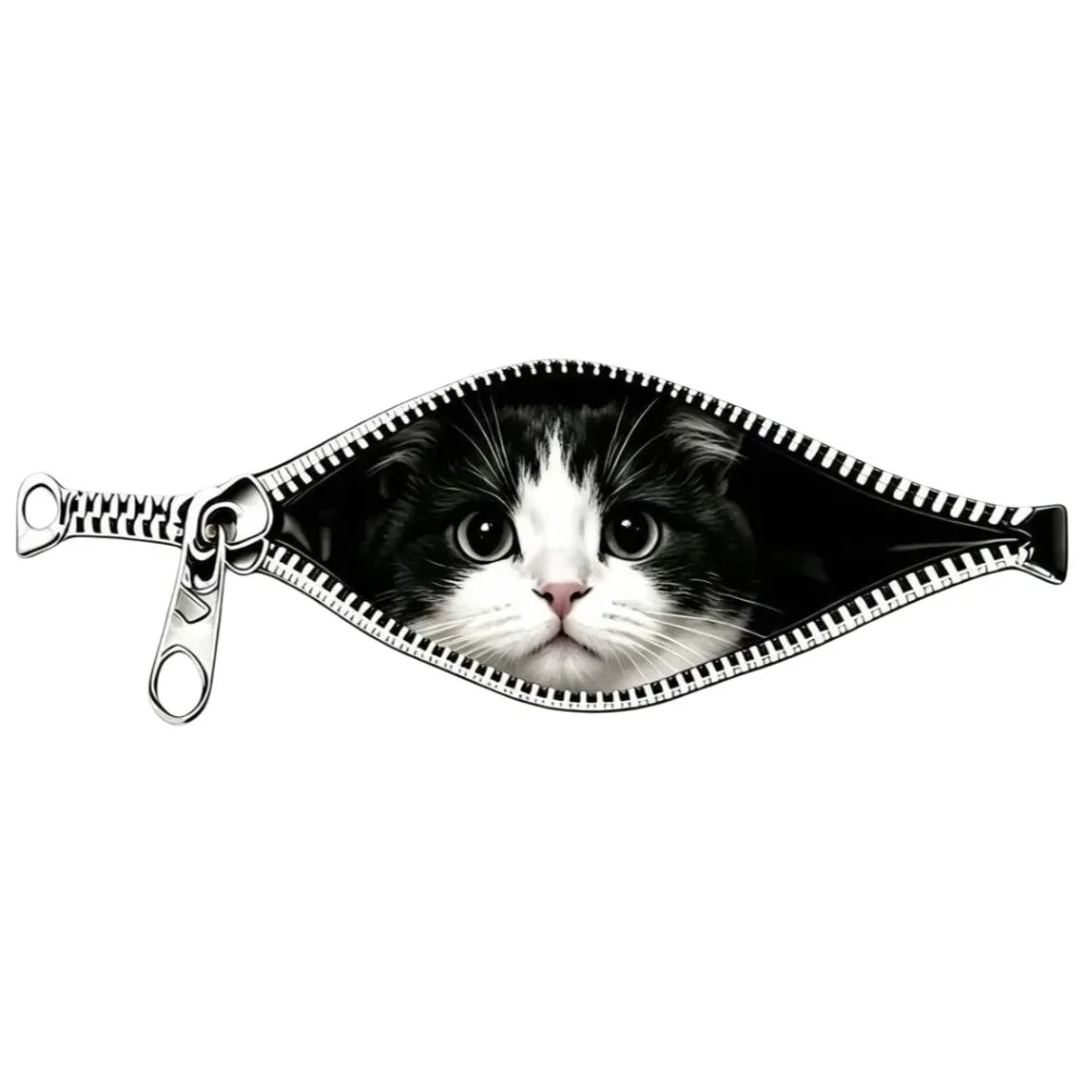 New Waterproof Cat Car Sticker Scratch Covering Zipper Design Dog Car Sticker Pet Car Decoration Sticker Car Glass