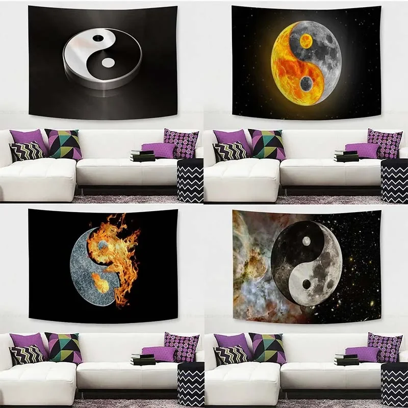 Chinese Tai Chi Color Tapestry Office Living Room Tapestry Home Wall Decoration Tapestry