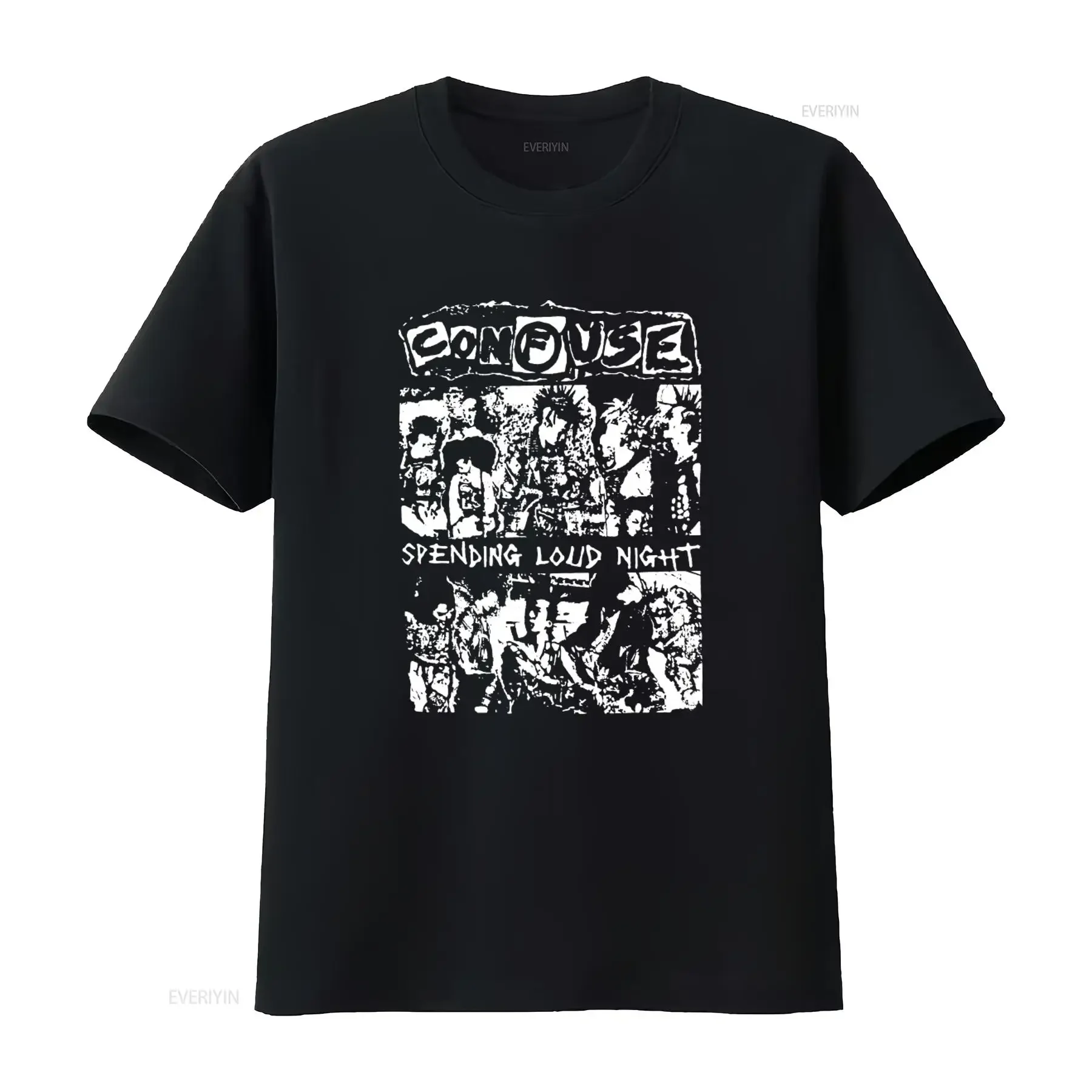 Confuse Spending Loud Night Punk Rock Style T Shirt for  vintage Washed streetwear designer clothes Breathable