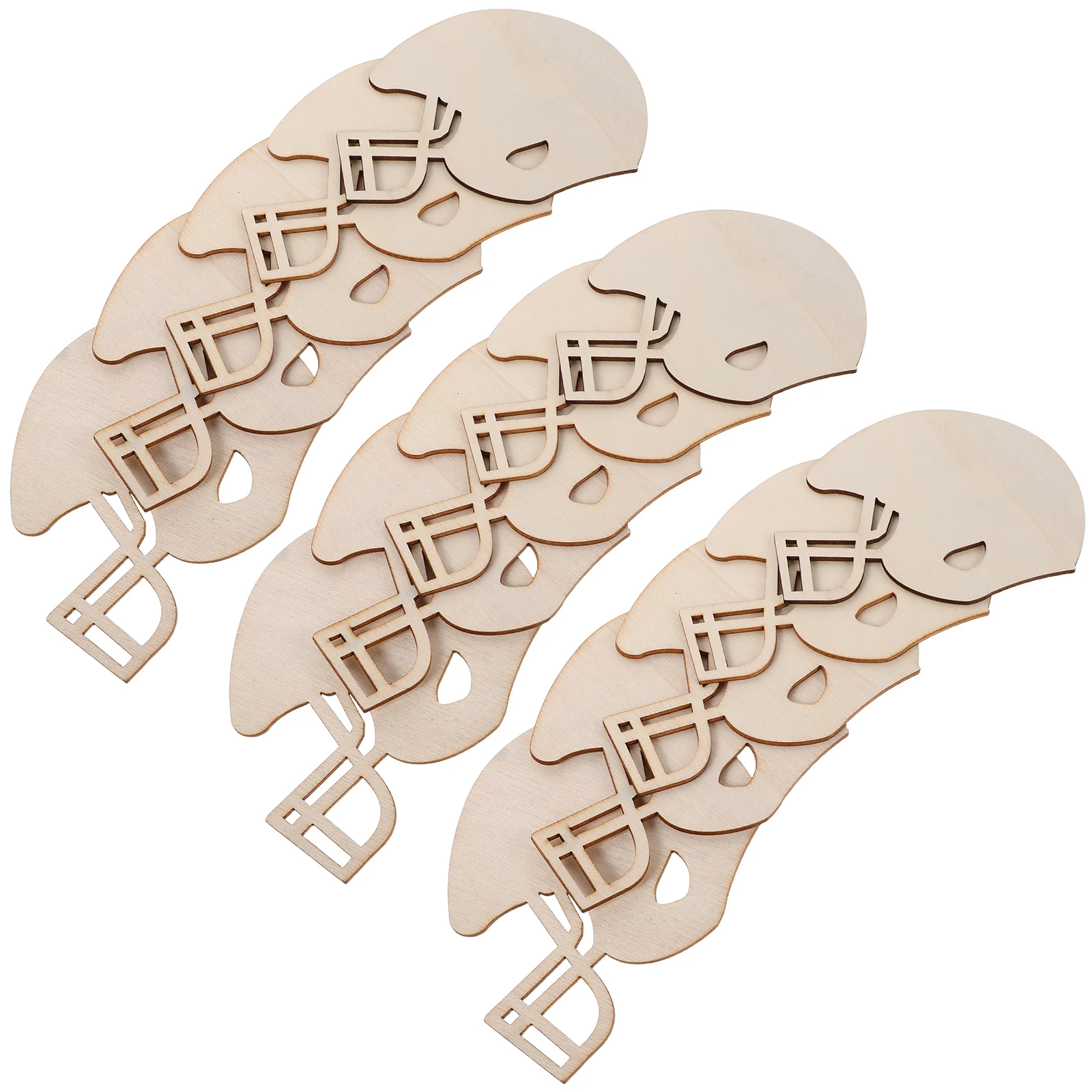 

50Pcs Unfinished Wood Football Cutouts Blank Wooden Slices for DIY Paint Themed Party Decorations Craft Supplies