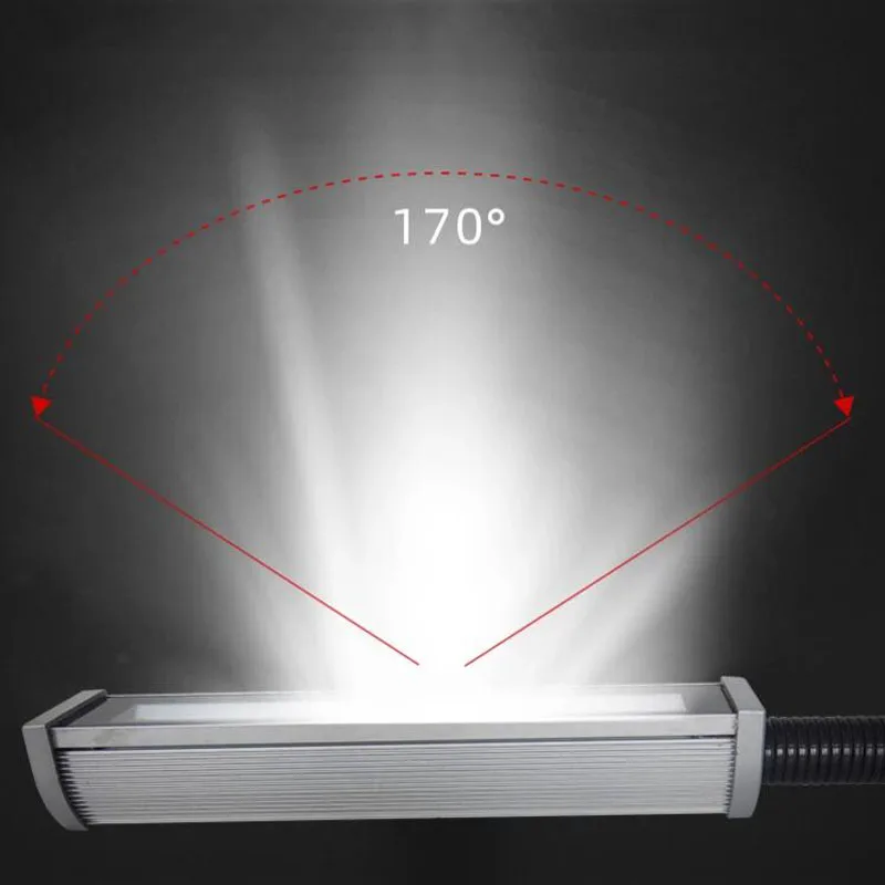 10W LED Gooseneck Lamp 500mm Arm IP67 Waterproof Oilproof Dustproof Full Metal Body AC90-240V CNC Lathe Machine Work Light
