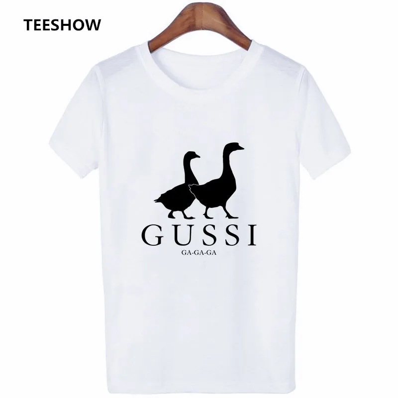 Frauen T-Shirt Kleidung zwei Gans Gothic gedruckt lustige ga ga ga T-Shirt koreanische Kurzarm Harajuku T-Shirts ästhetische T-Shirts