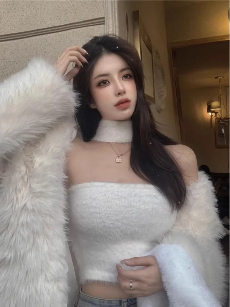 Pure Desire Sexy Knitted Vest Women\'s Faion Spring Summer Base Layer Csole Bal ort Sle Korean Version Inner Wear