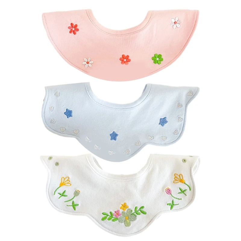 Pack of 3 Durable & Easy to Clean Baby Bibs Versatile Baby Pocketed Burp Towel