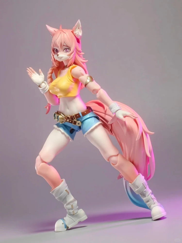 Ladotoys Magische Continent Candy Land Liya 1/12 Roze Vos Zus Reparateur Soldaat Mooi Model Desktop Decor Verzamel Speelgoed Gift