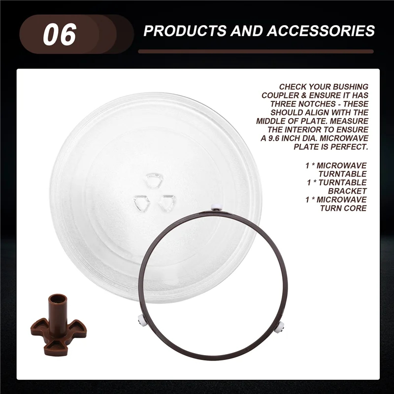

A94E-Universal Microwave Glass Plate Durable Microwave Glass Turntable Plate, Round Microwave Plate Cover Replacement