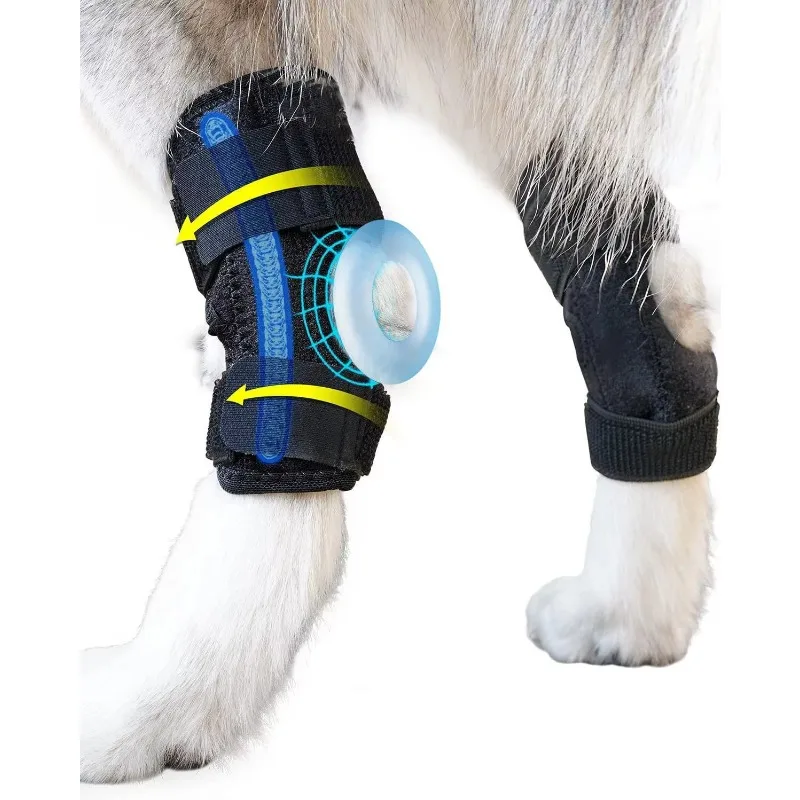 Dog Leg Brace for Rear Hock & Ankle, Canine Hind Leg Joint Compression Wrap for Torn ACL & CCL, Injury and Sprain Protection