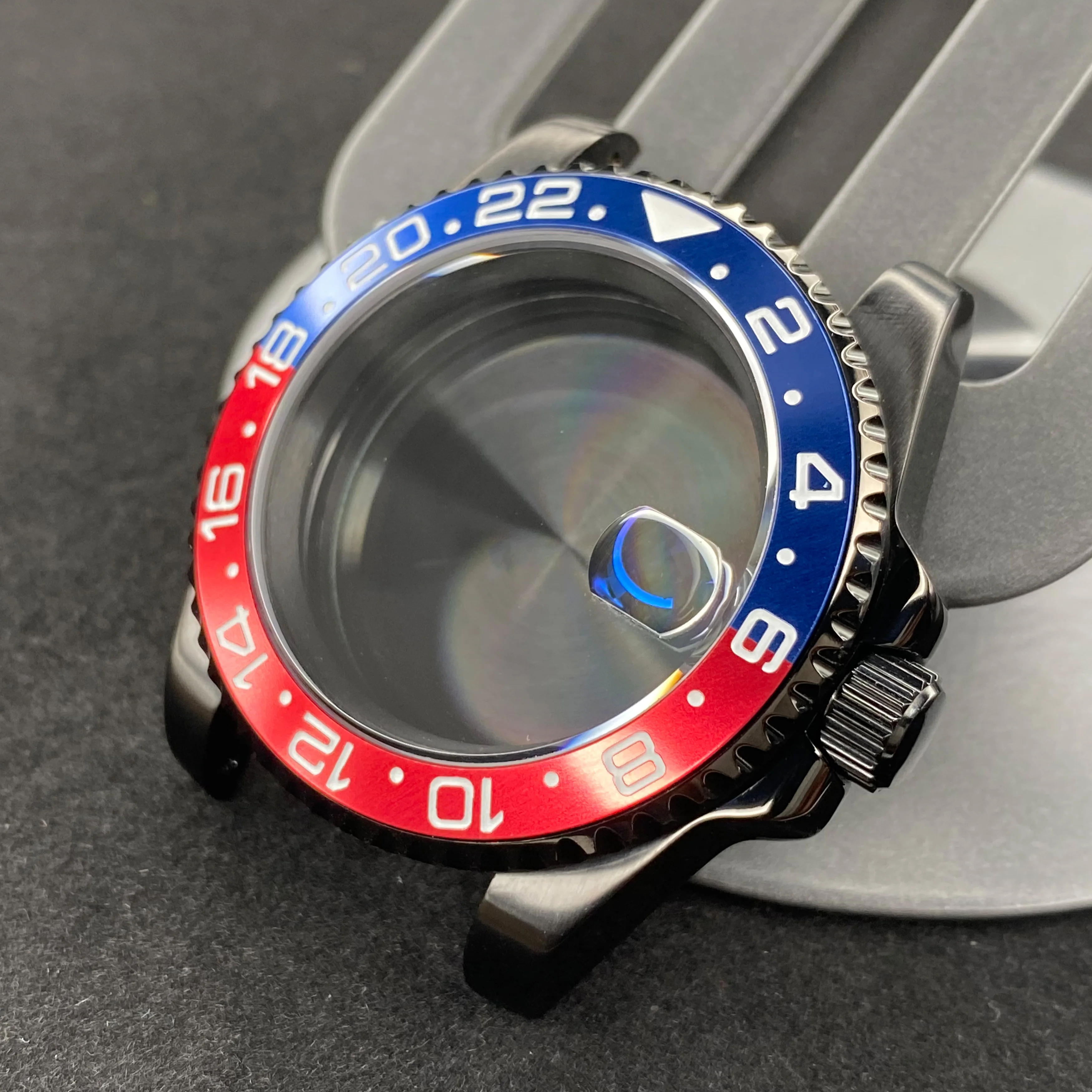 40 مللي متر حافظة ساعة سوداء GMT/SUB جودة عالية الياقوت الزجاج المقاوم للصدأ Stlss حافظة 120 نقرات رجل صالح NH34 NH35 NH36 Mouvement