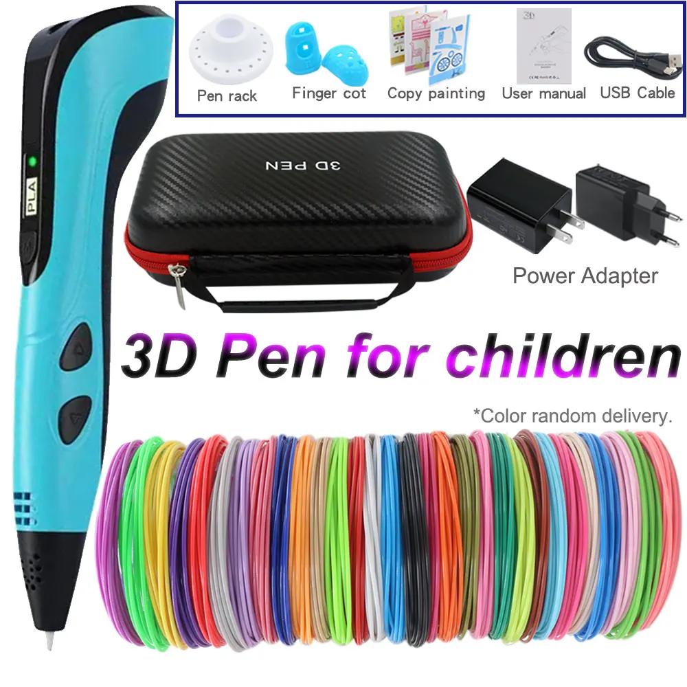 3D Pen for Children 3D Drawing Printing Pen with LCD Screen Compatible PLA Filament Toys for Kids Christmas Birthday DIY Gifts