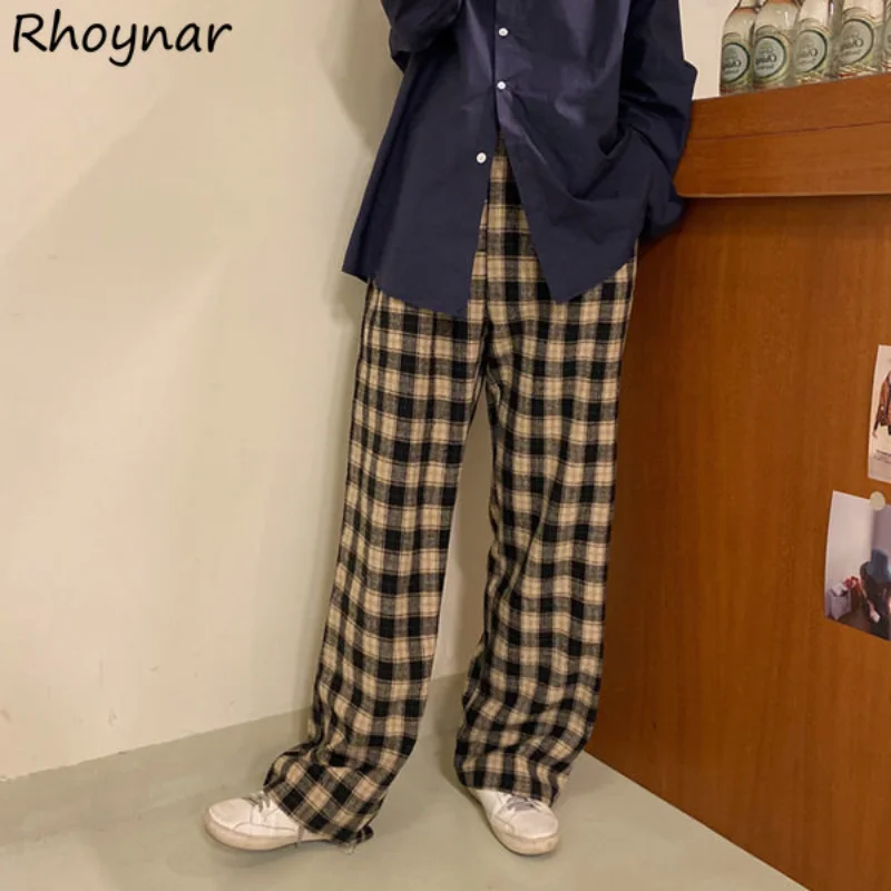 

Plaid Pants Women Baggy Preppy Pantalones Designer Korean Fashion Clothes Streetwear Straight Cozy Trousers Casual Teens Unisex