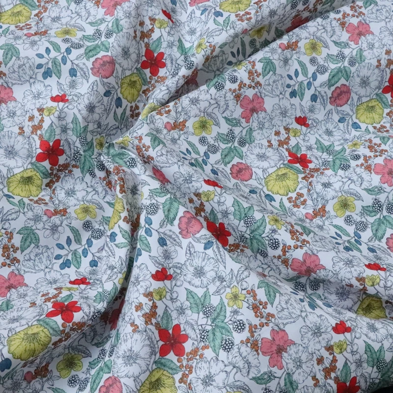 Bramble Floral 100% Cotton 80S Like Liberty Fabric Digital Printed For Sewing Cloth Dress Skirt Kids Designer Poplin Tela