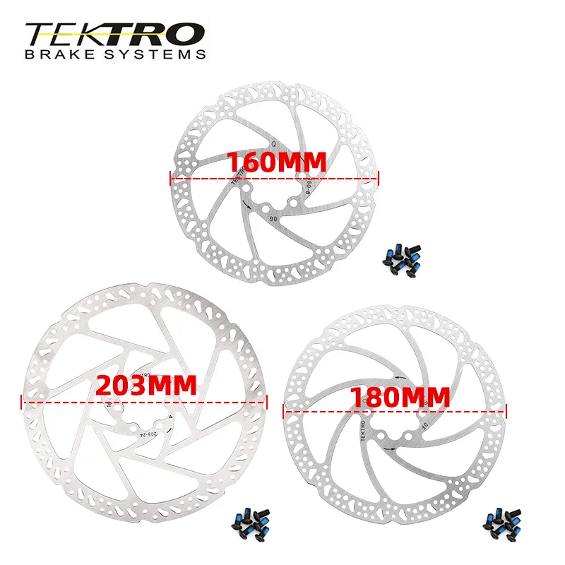 TEKTRO-Freio a Disco Dobrável Bicicleta Hidráulica, Rotor da bicicleta, MTB Rotores, Ciclismo de Estrada, 160mm, 180mm, 203mm