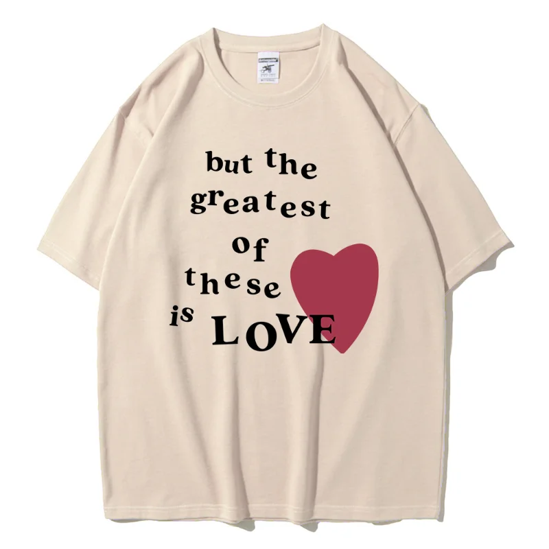 Bawełna 100% Ale największa z tych jest miłość T-shirty damskie Luźne oddychające graficzne t-shirty damskie ubrania topy