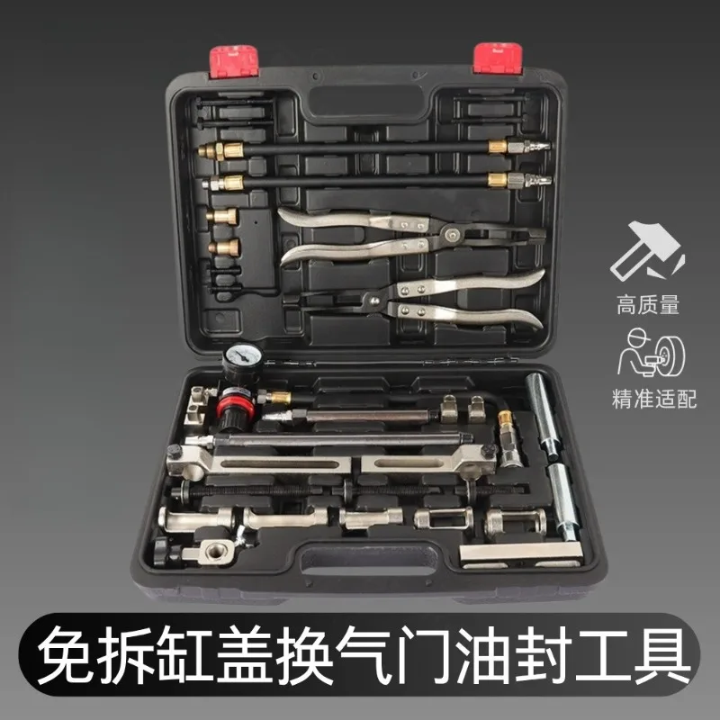 Car Engine Valve Stem Seal Replacement Tool Without Removing Cylinder Head Valve Spring Pliers Repair Tool Kit