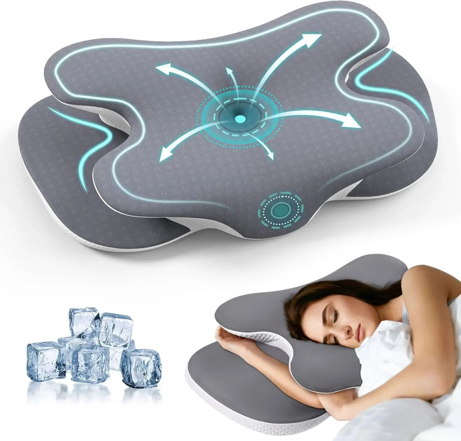 Nackenkissen für Nacken, Schulter, geruchloses Memory-Schaum-Kissen, weicher Seidenbezug, ergonomisches orthopädisches Nackenstützkissen, Geschenk – Detail 1