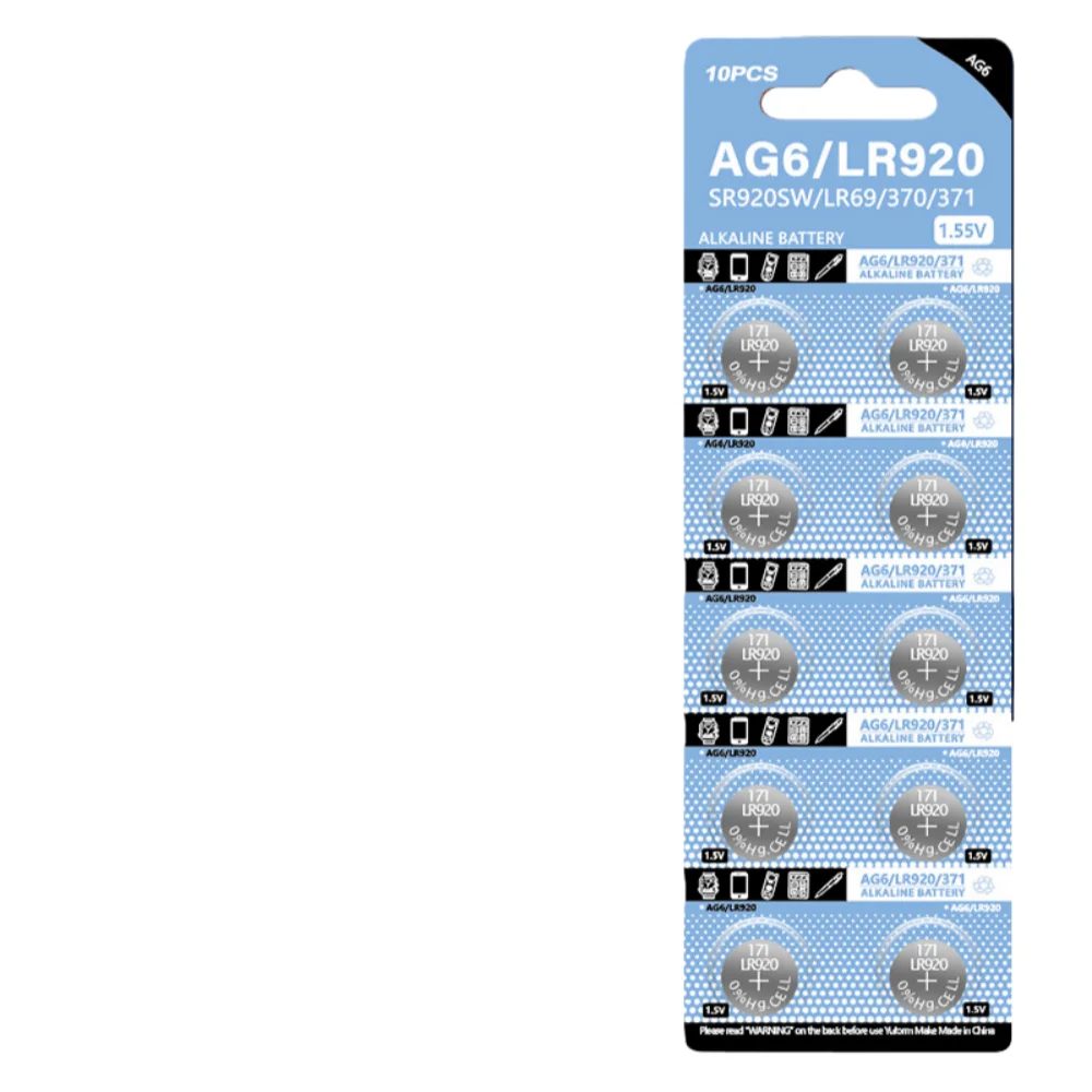 2-30PCS AG6 371 Button Batteries SR920SW LR920 SR927 171 370 L921 LR69 SR920 1.55V Battery For Watch Toys Remote Cell Coin
