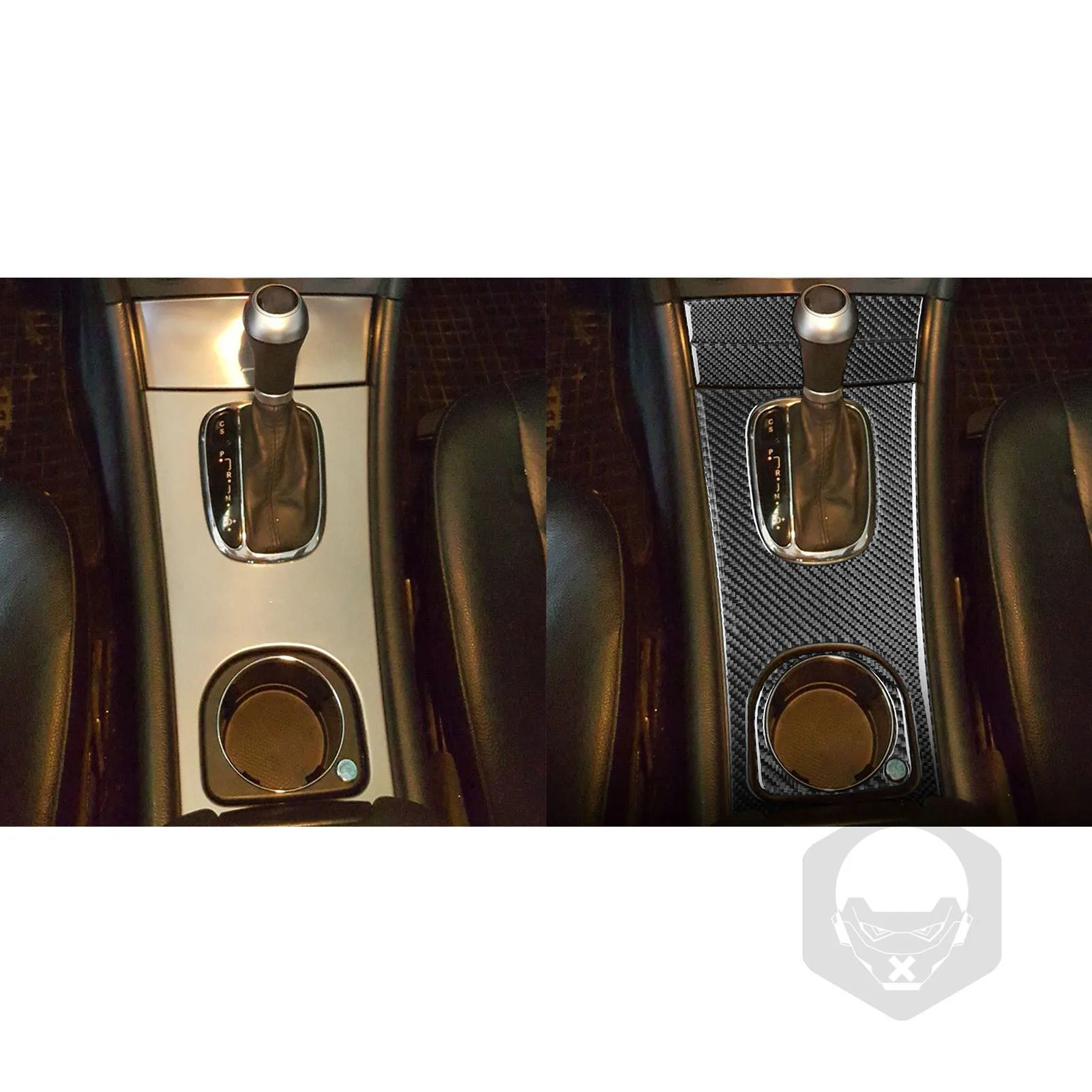 For Benz C Class W203 2005-2007 Carbon Fiber Gear Shift Transmission Water Cup Panel Car Interior Accessories Decorative Sticker