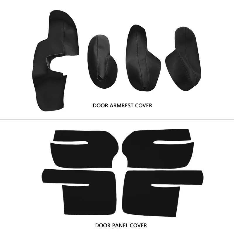 4pcs For VW Touran 2006 2007 2008 2009 2010 2011 2012-2015 Car Door Panel/Door Armrest Cover Microfiber Leather Protective Trim