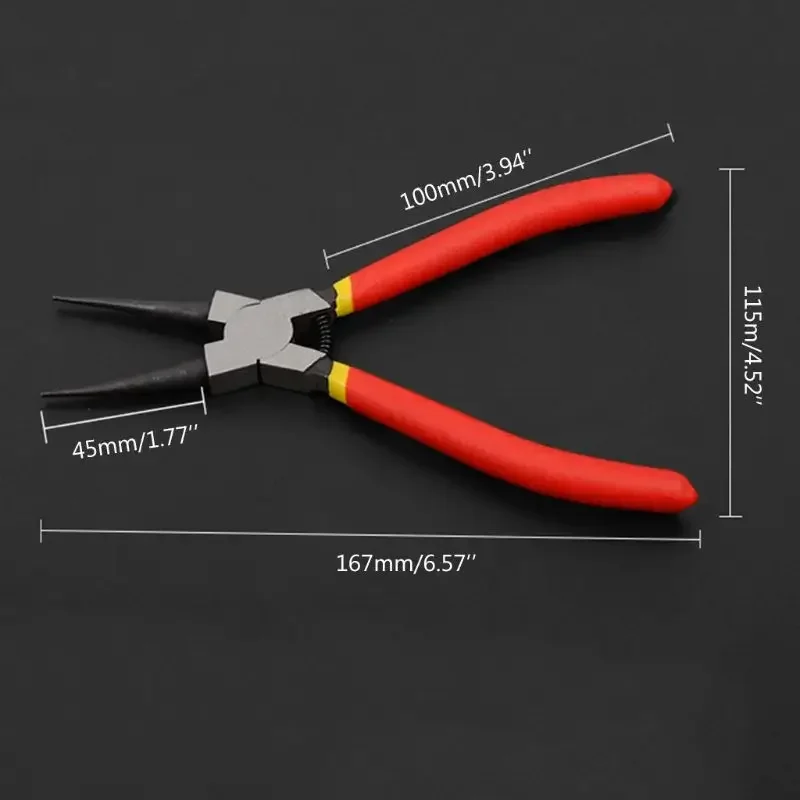 Imagem -04 - Alicate Interno e Externo Portátil Clipes de Retenção Anel Snap Multifuncional Alicate Circlip para Ferramenta Manual in Pcs Set