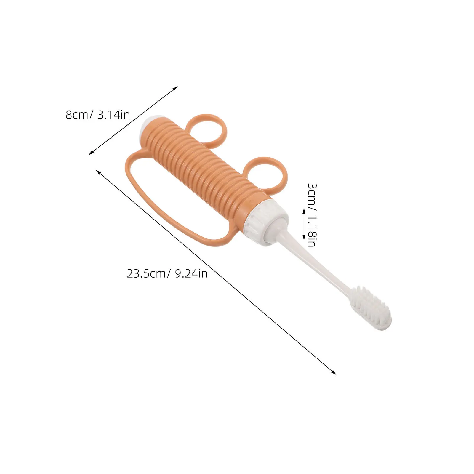 Adaptive Toothbrush for Elderly Limited Mobility Ergonomic Handle Finger Loops Soft Bristles Replaceable Head Stroke Patient