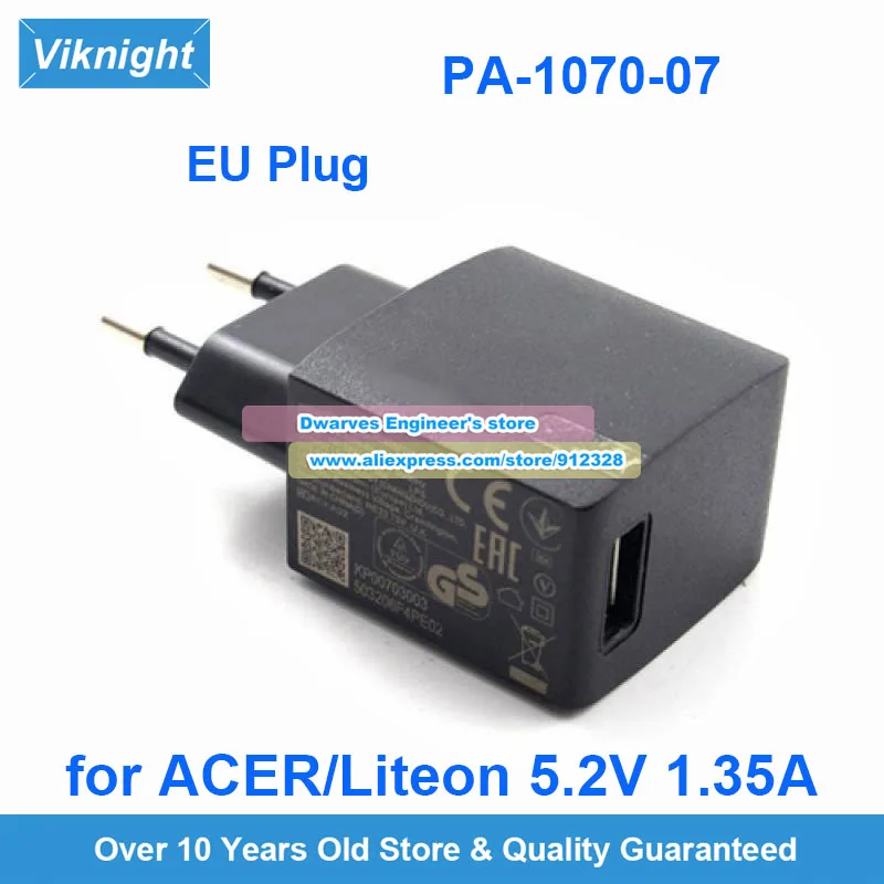 

EU Plug Genuine PA-1070-07 AC Power Adapter 5.2V 1.35A 7W for Acer LIQUID Z630S T04 for Google NEXUS 7 2ND GEN Power Supply