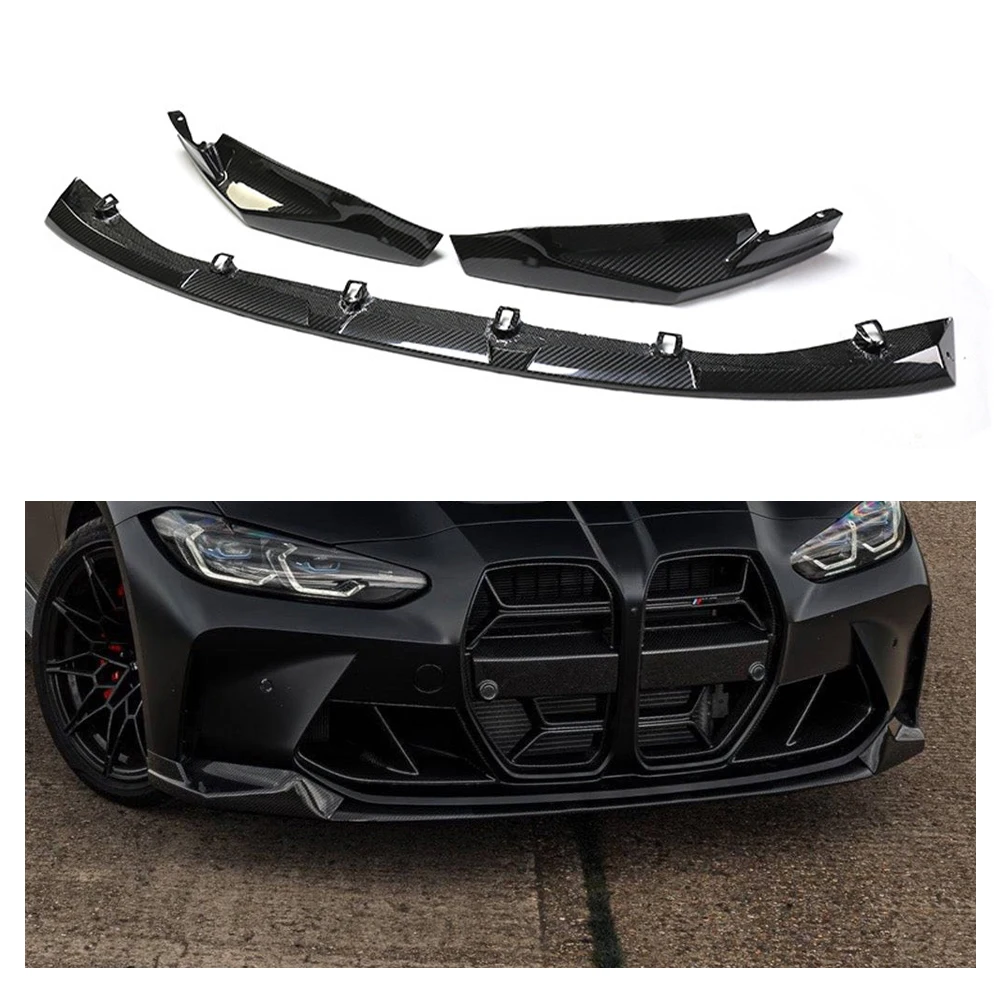 

For BMW M3 M4 G80 G82 Real Dry Carbon Fiber Three-stage MP Front Lip Body Kits Car Accessories Trim