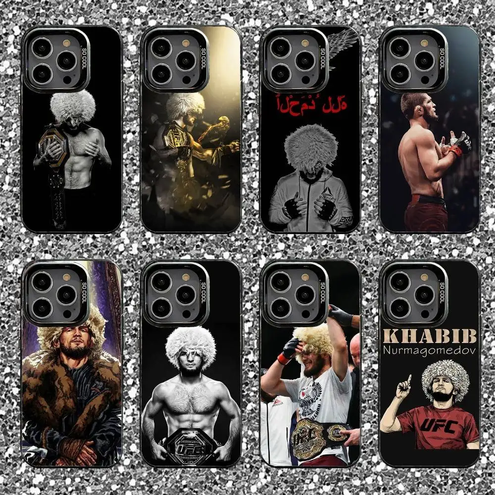 

KHabib Nurmagomedov Phone Case For iPhone 16,15,14,13,12,11,Pro,XS,Max,Plus,Mini,SE Black Candy Matte Shockproof Cover