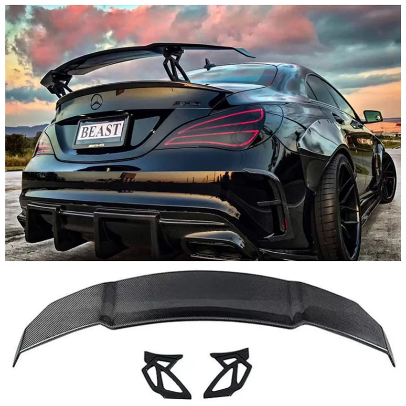 

For Mercedes W117 CLA200 CLA220 CLA260 CLA45 2015-2023 High Quality Carbon Fiber Rear Trunk Lip Roof Spoiler Wing